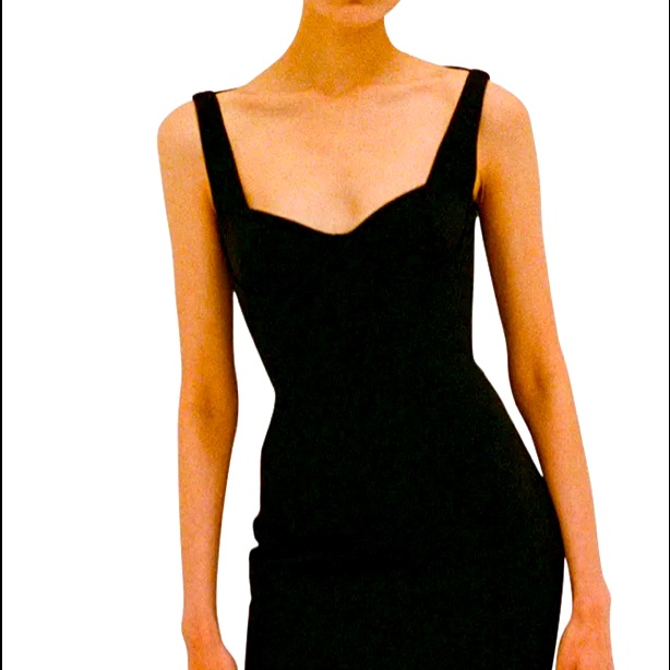 Nwt Laundry Women's Black Solid Sweetheart Cross Back Midi Sheath Dress S